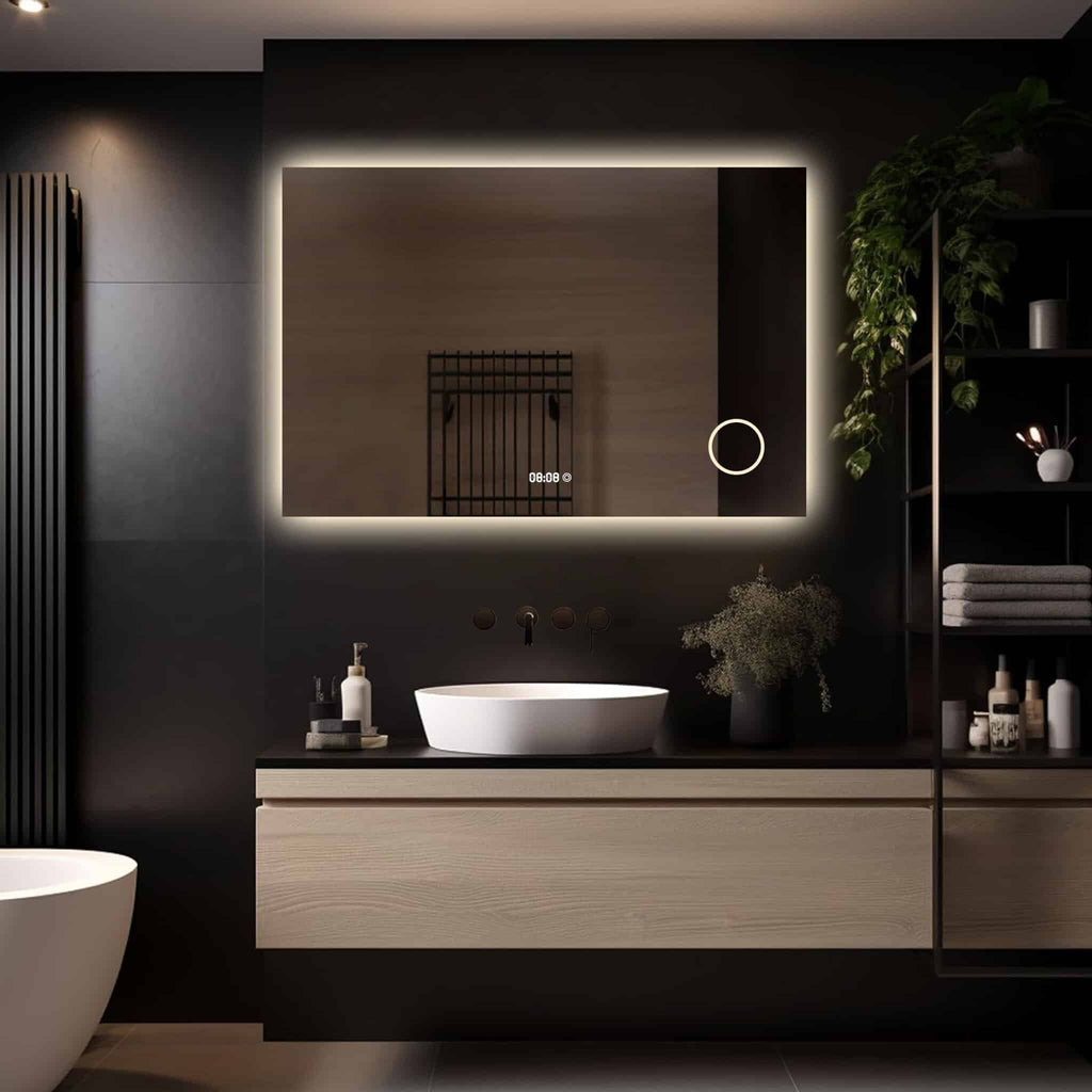 Badkamerspiegel Lorina 120 x 60, product afbeelding zwarte achtergrond