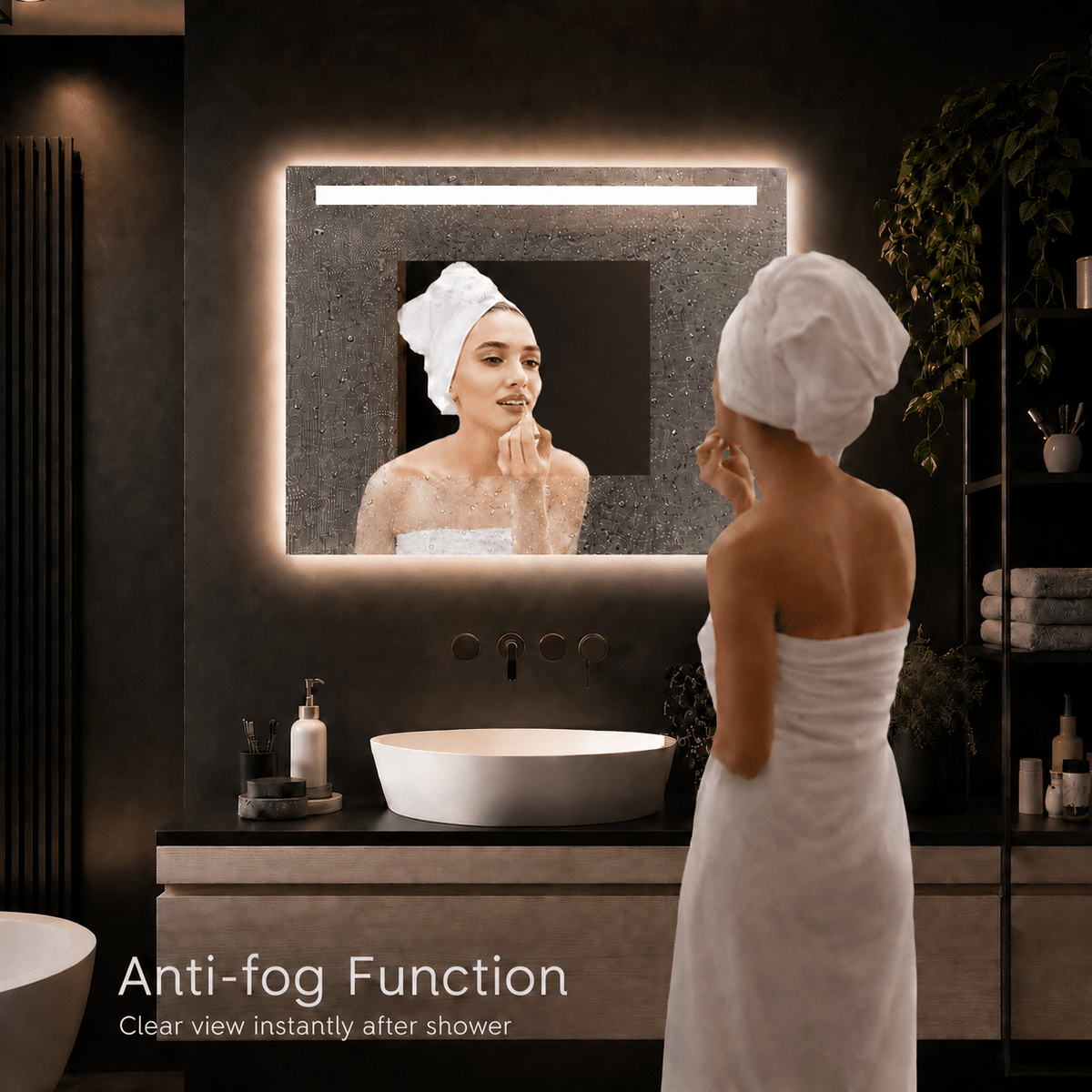 Badkamerspiegel Ambi LED 80×60