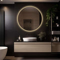 Badkamerspiegel Ilona 100×100, met zwarte lijst licht variant 3