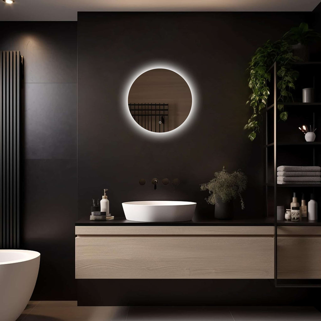 Badkamerspiegel Lena 50×50 licht variant 1 randloos