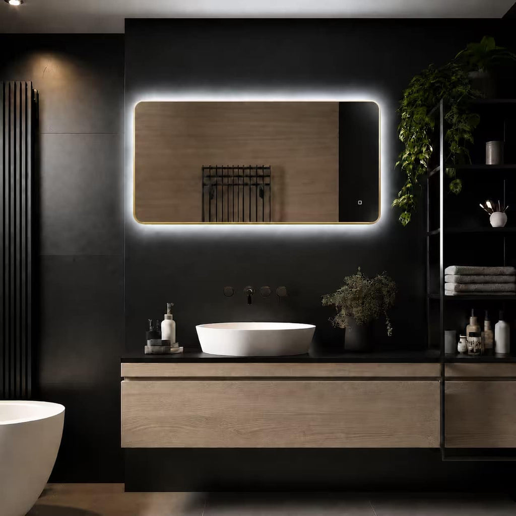 Badkamerspiegel Marbella 120x60, met gouden lijst kleuren (1)