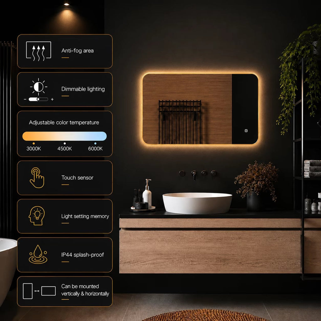 Badkamerspiegel Marbella 80×60 , met gouden lijst details (2)