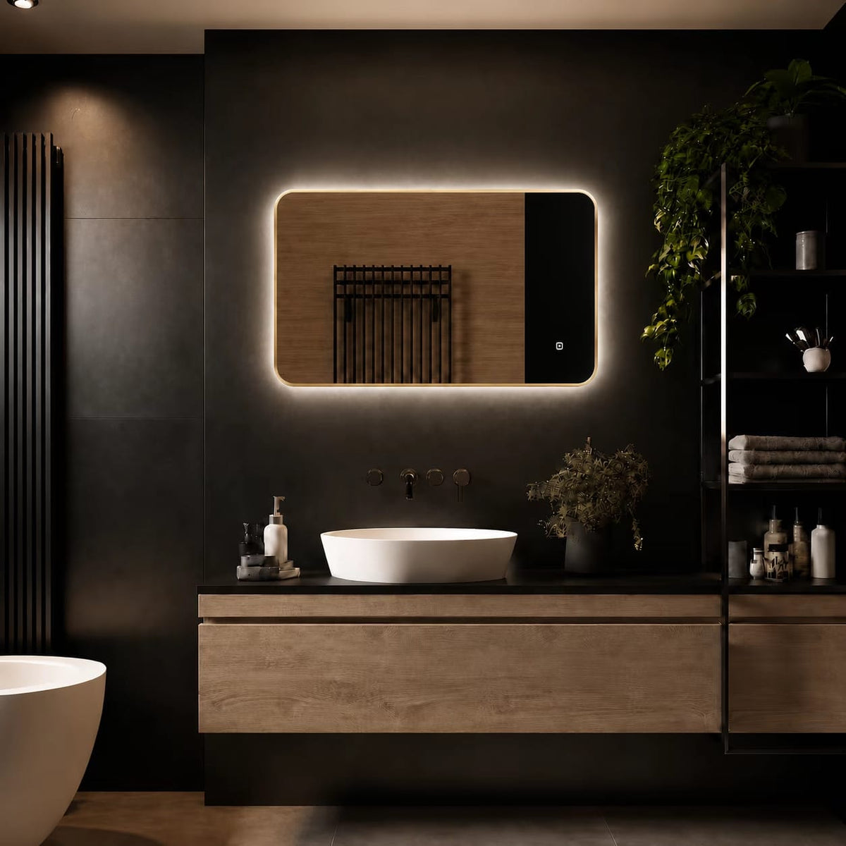 Badkamerspiegel Marbella 80×60 , met gouden lijst details (4)