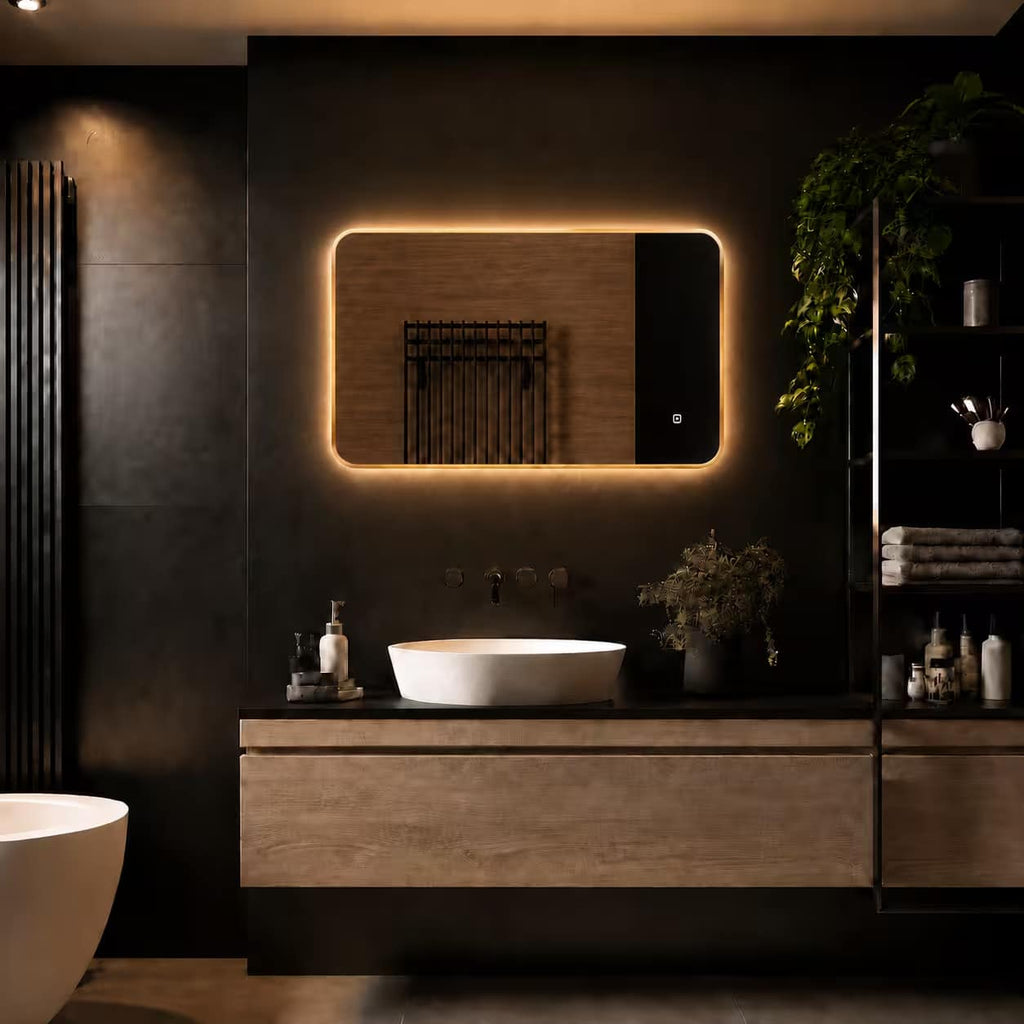 Badkamerspiegel Marbella 80x60, met gouden lijst details