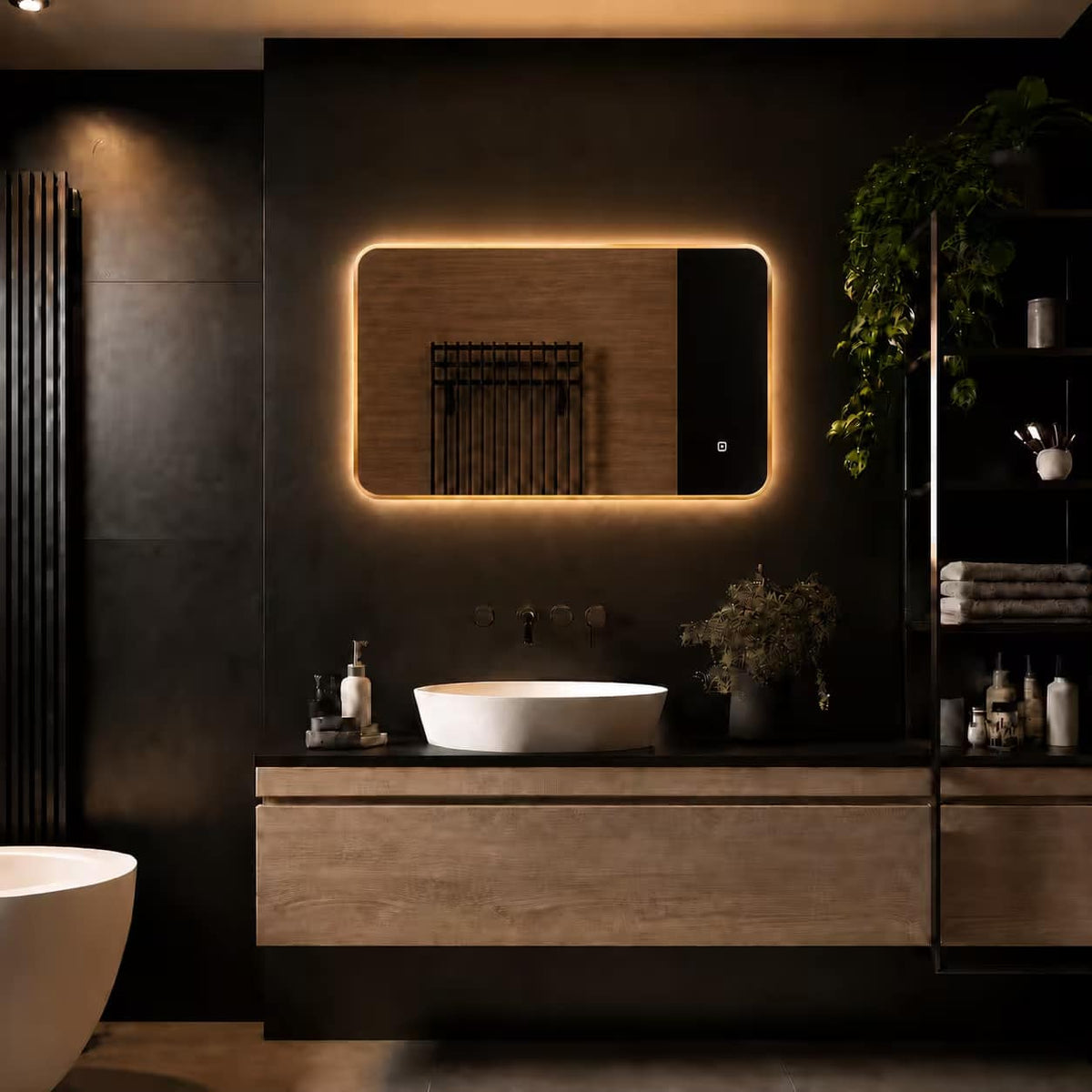 Badkamerspiegel Marbella 80x60, met gouden lijst details