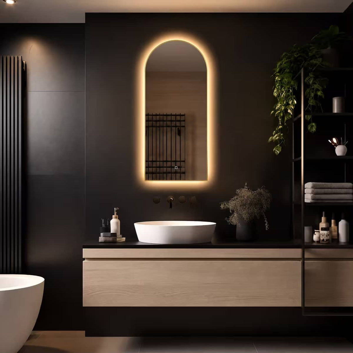 Badkamerspiegel Medina 100×45, met gouden lijst, details (3)_converted