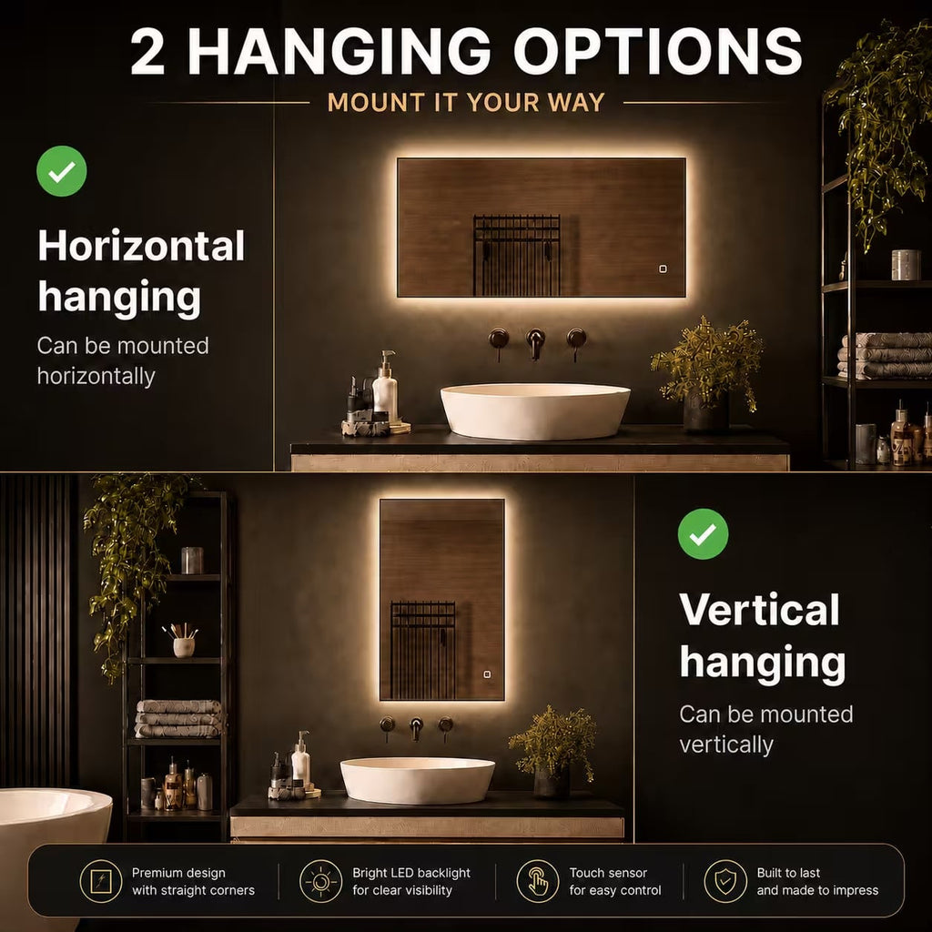 Badkamerspiegel Sorento 2 way hanging