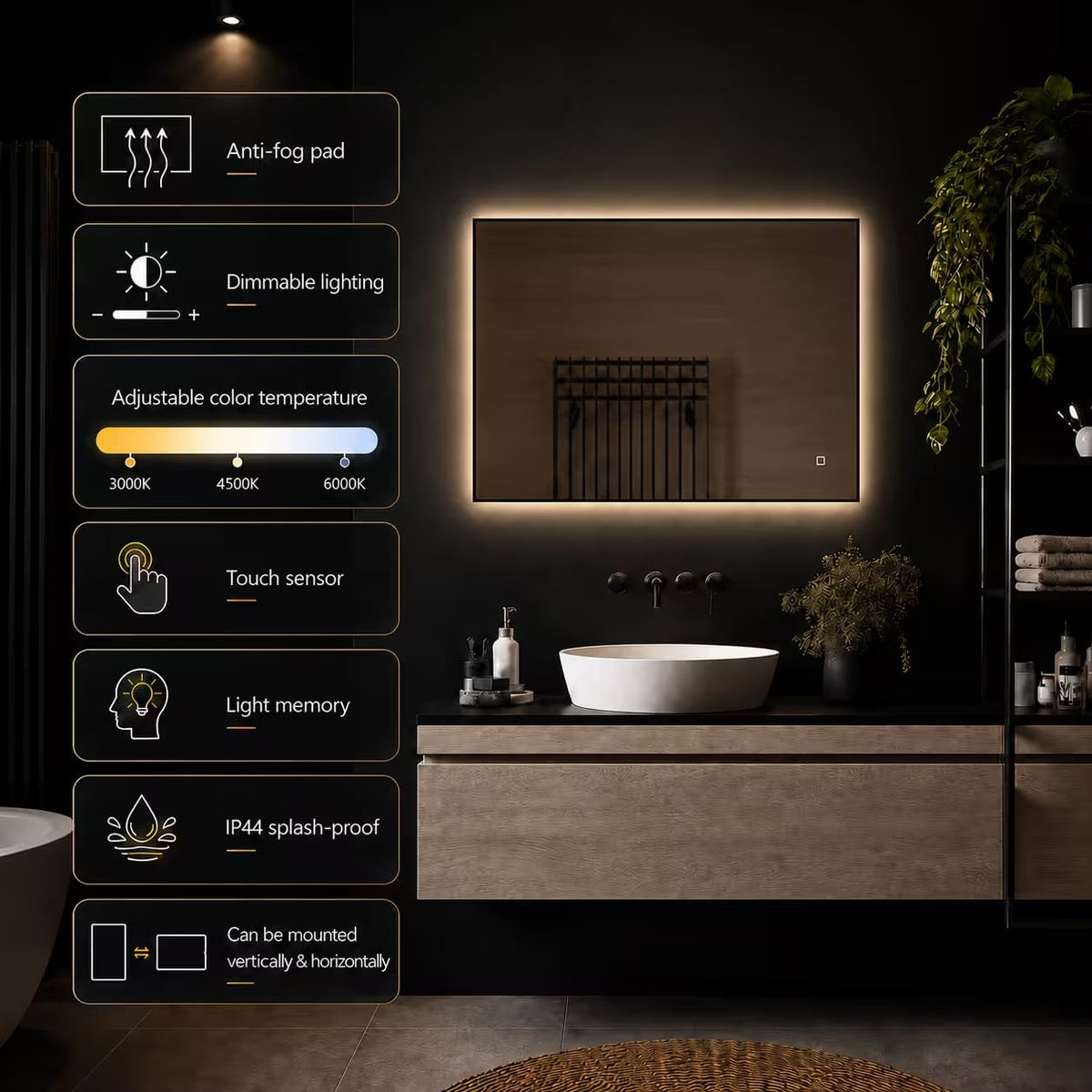 Badkamerspiegel Sorento 80x60 specs