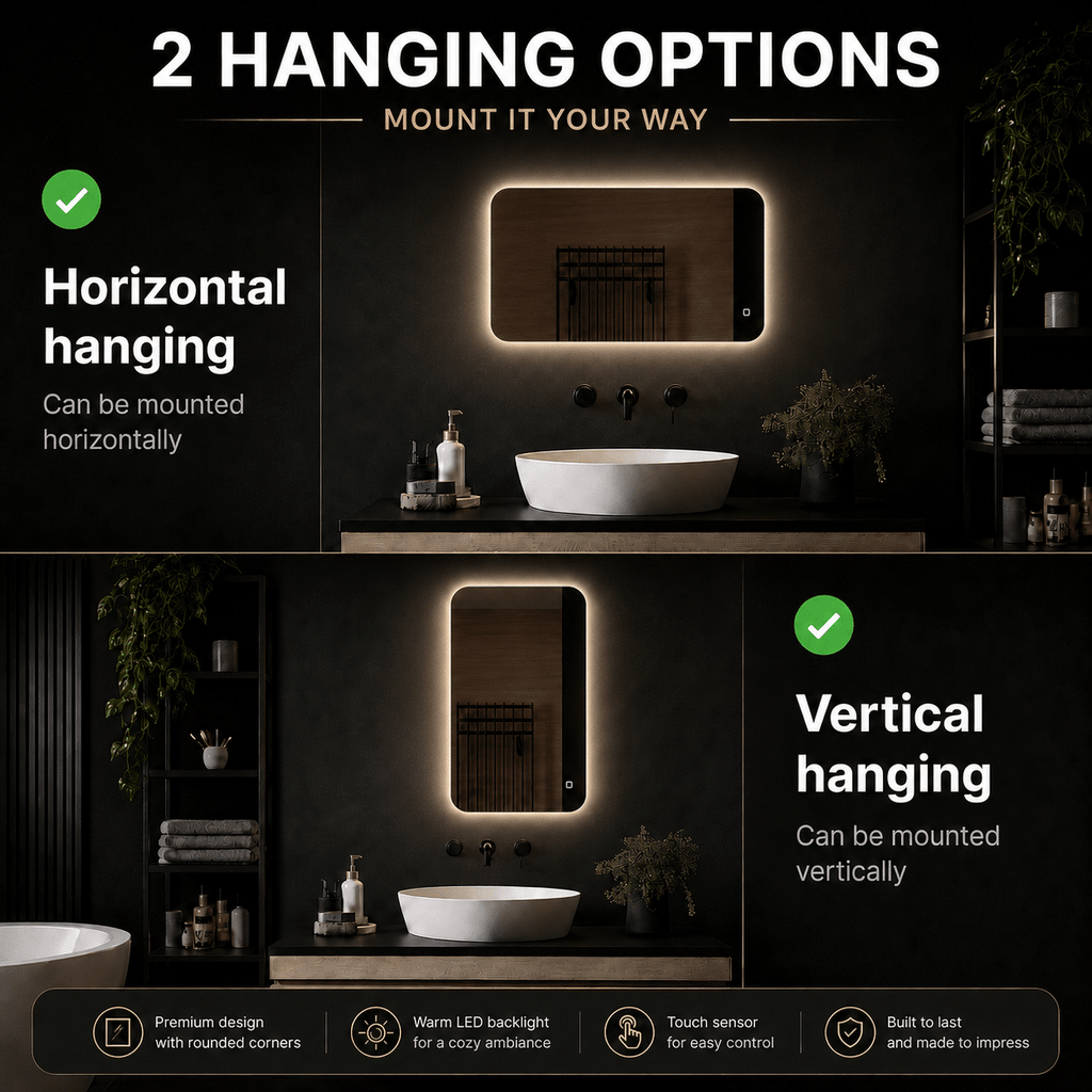 Badkamerspiegel Malaga 2way hanging