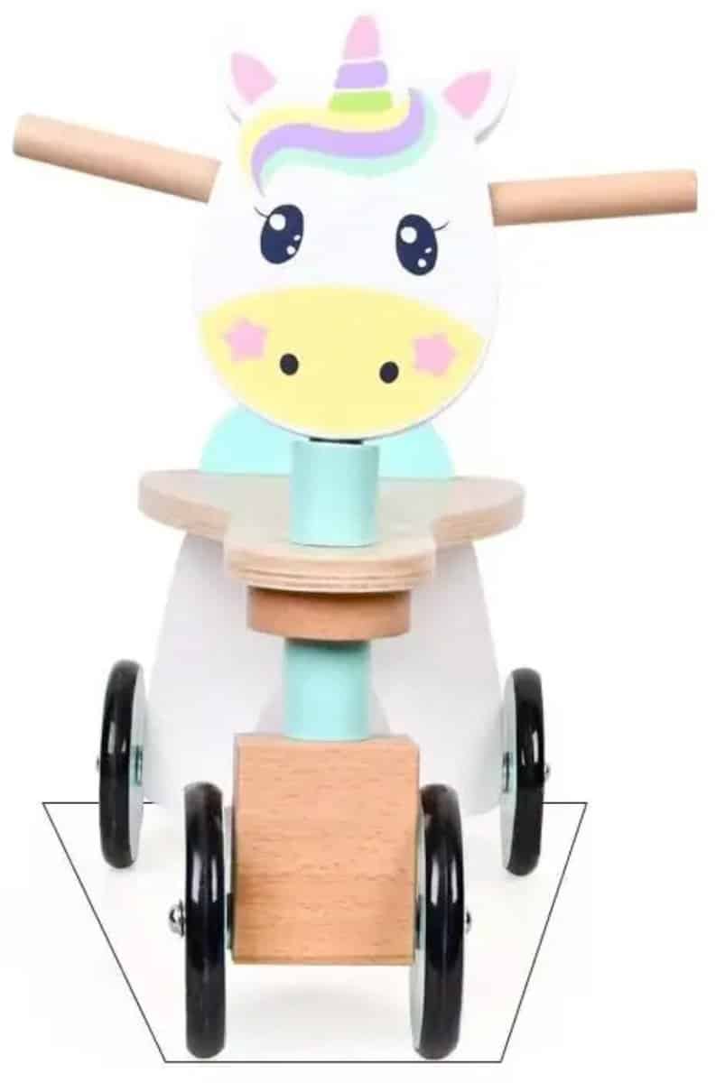 Houten Loopfiets Unicorn Kiddie-Bikes – 4 Wielen – Vanaf 1,5 Jaar – Peuter Loopfiets met Stabiel Frame (4)