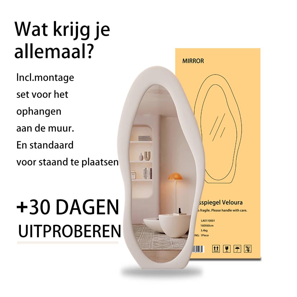 Passpiegel Velanto creme in de doos
