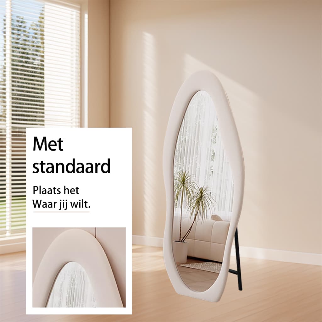 Passpiegel Velanto creme met standaard