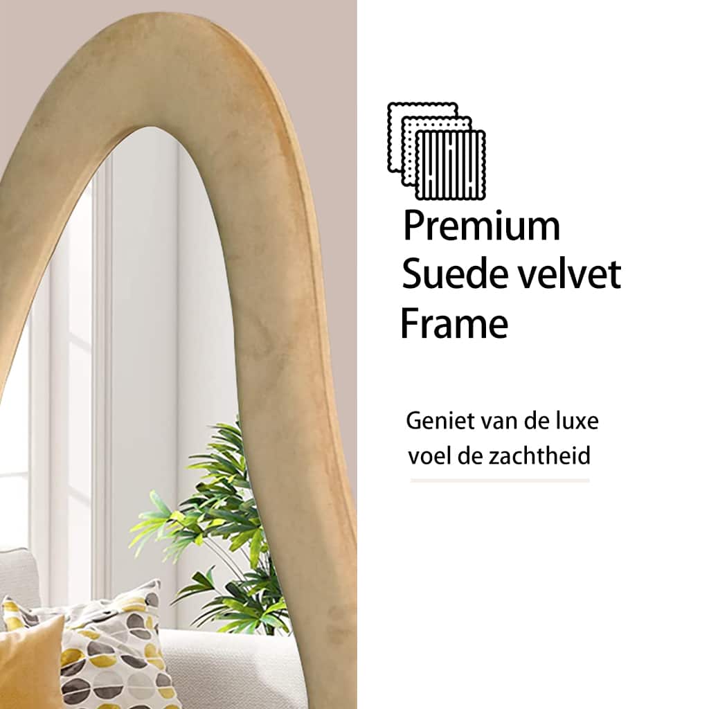 Passpiegel Velanto taupe premium suede velvet