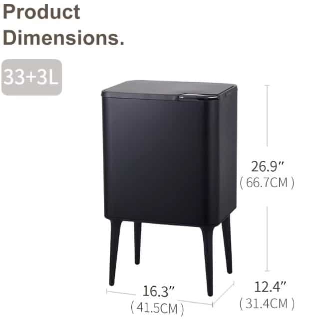 Prullenbak Venice Slim maatvoering