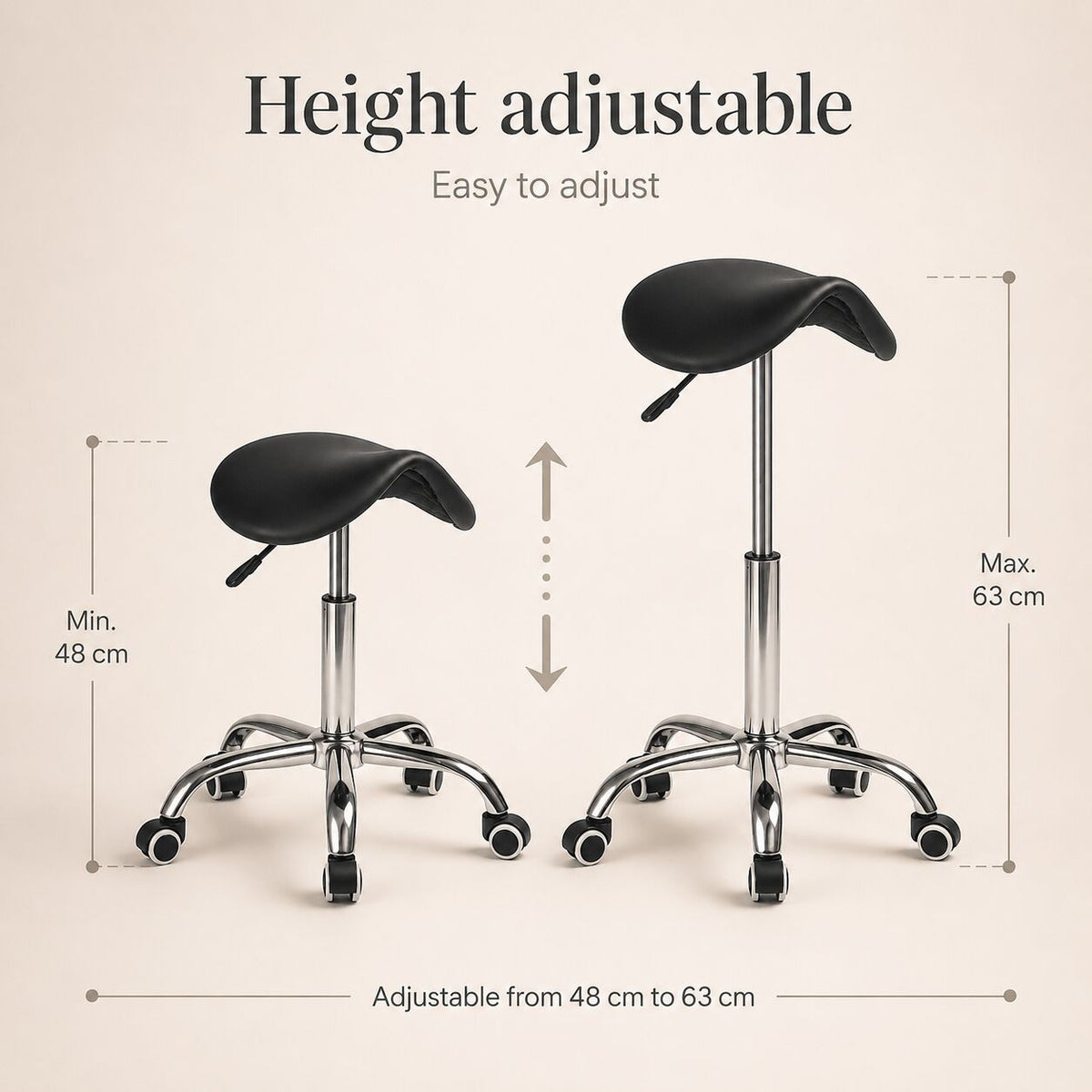 Zadelkruk ErgoBalance – Ergonomische zadelkruk, Verstelbaar en Wendbaar en tot 130kg detail (3)