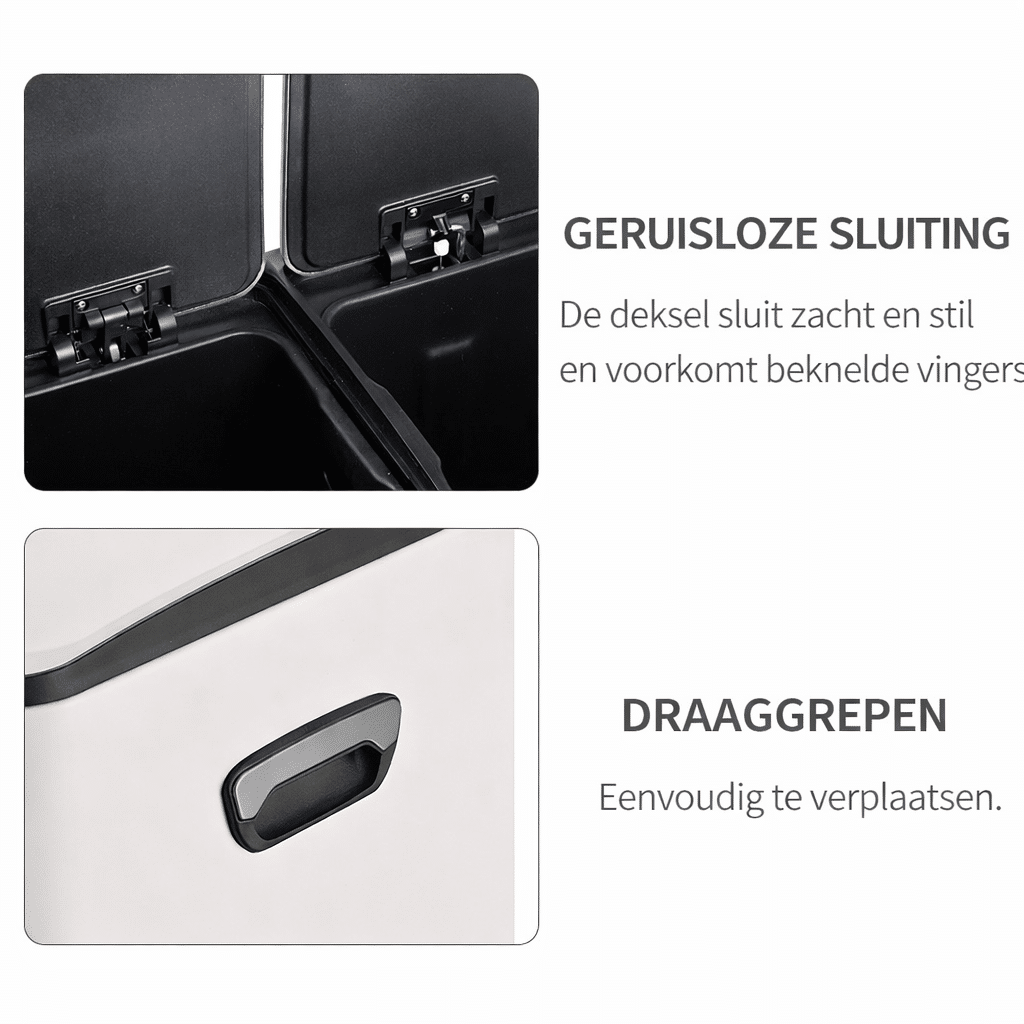 pedaal prullenbak 60 liter crème met afvalscheiding (2)