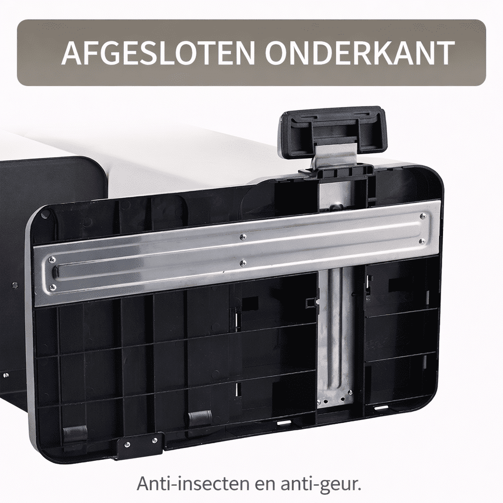 pedaal prullenbak 60 liter crème met afvalscheiding (5)